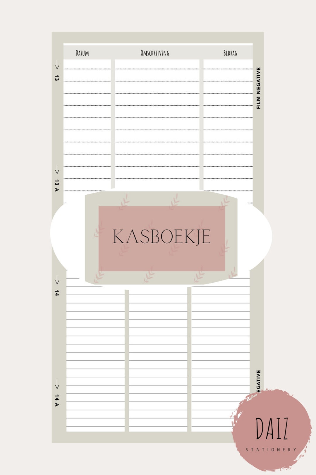 Printable Cash Book - Etsy