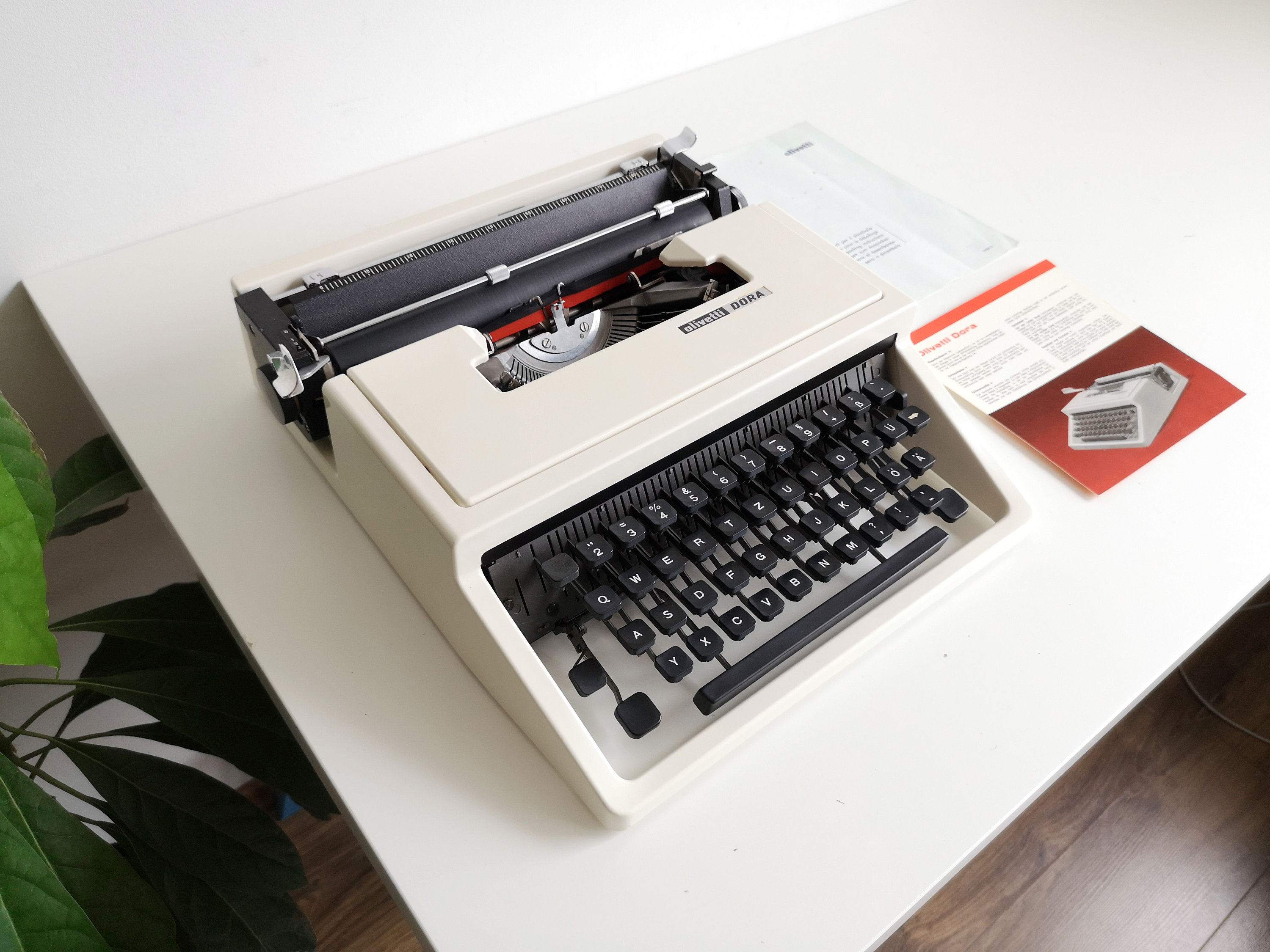Vintage Olivetti Dora Portable Typewriter, 1960s with Case and Manual