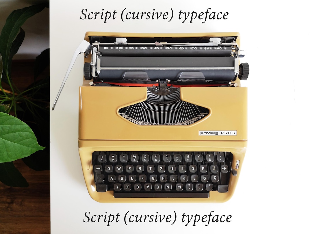 Cursive Typeface - Typewriter Privileg 270S, 1980s, Script - Etsy