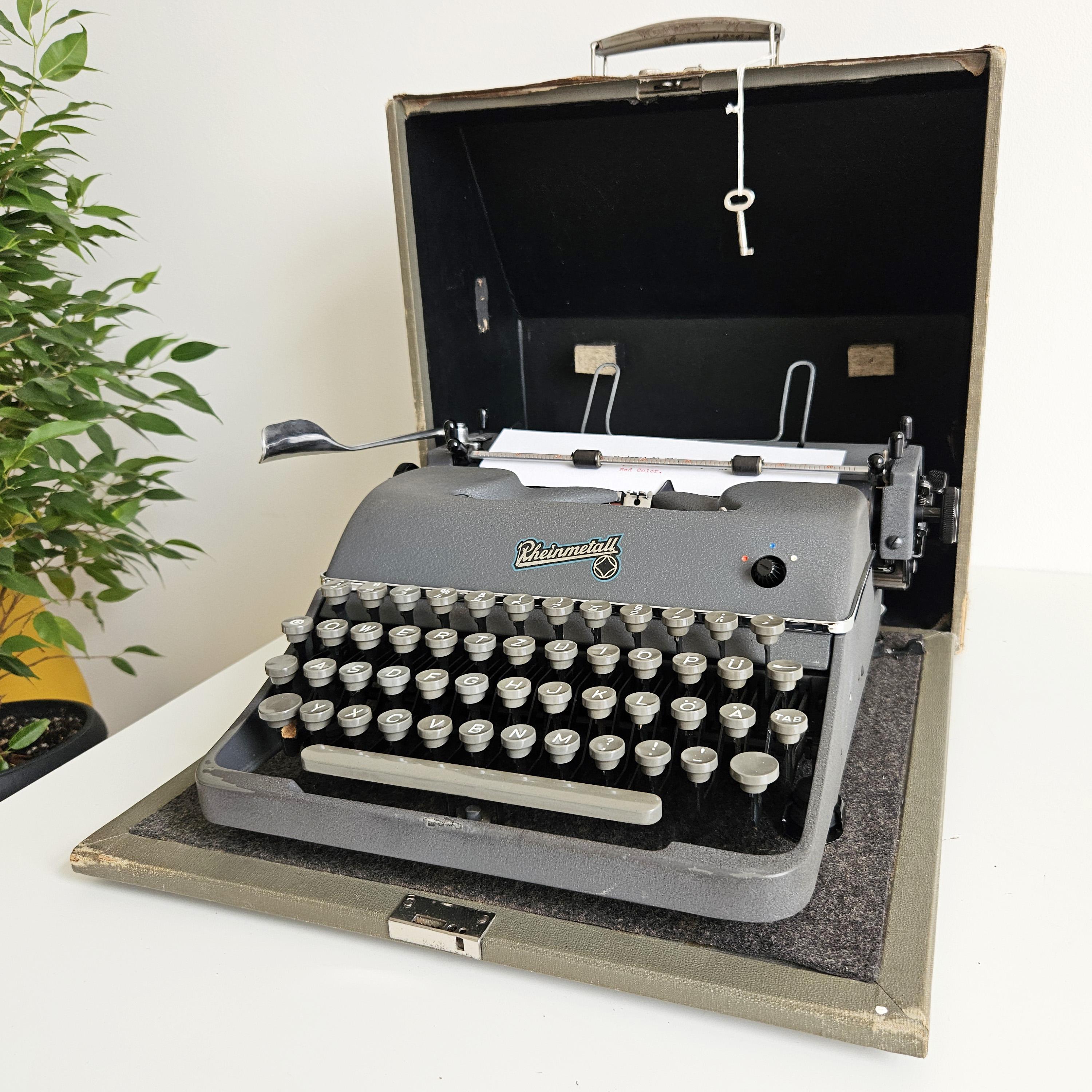 RHYTHR リズル TYPEWRITER SWING TOP 50% OFF! Rheinmetall KST Typewriter, Original Gray Color in