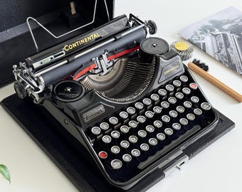 Máquina de escribir Continental Wanderer 350 Working: portátil de los años 30 con estuche, lista para usar
