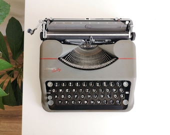 50% OFF!* Hermes Baby, a portable working vintage typewriter from the 1950s, good condition, with case, unusual gift