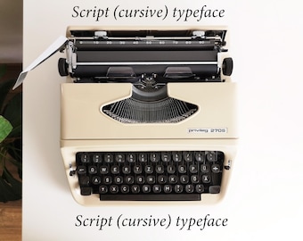Nessun costo di importazione dagli Stati Uniti / Macchina da scrivere Privileg 270 S con caratteri corsivi, anni '80, manutenuta professionalmente.