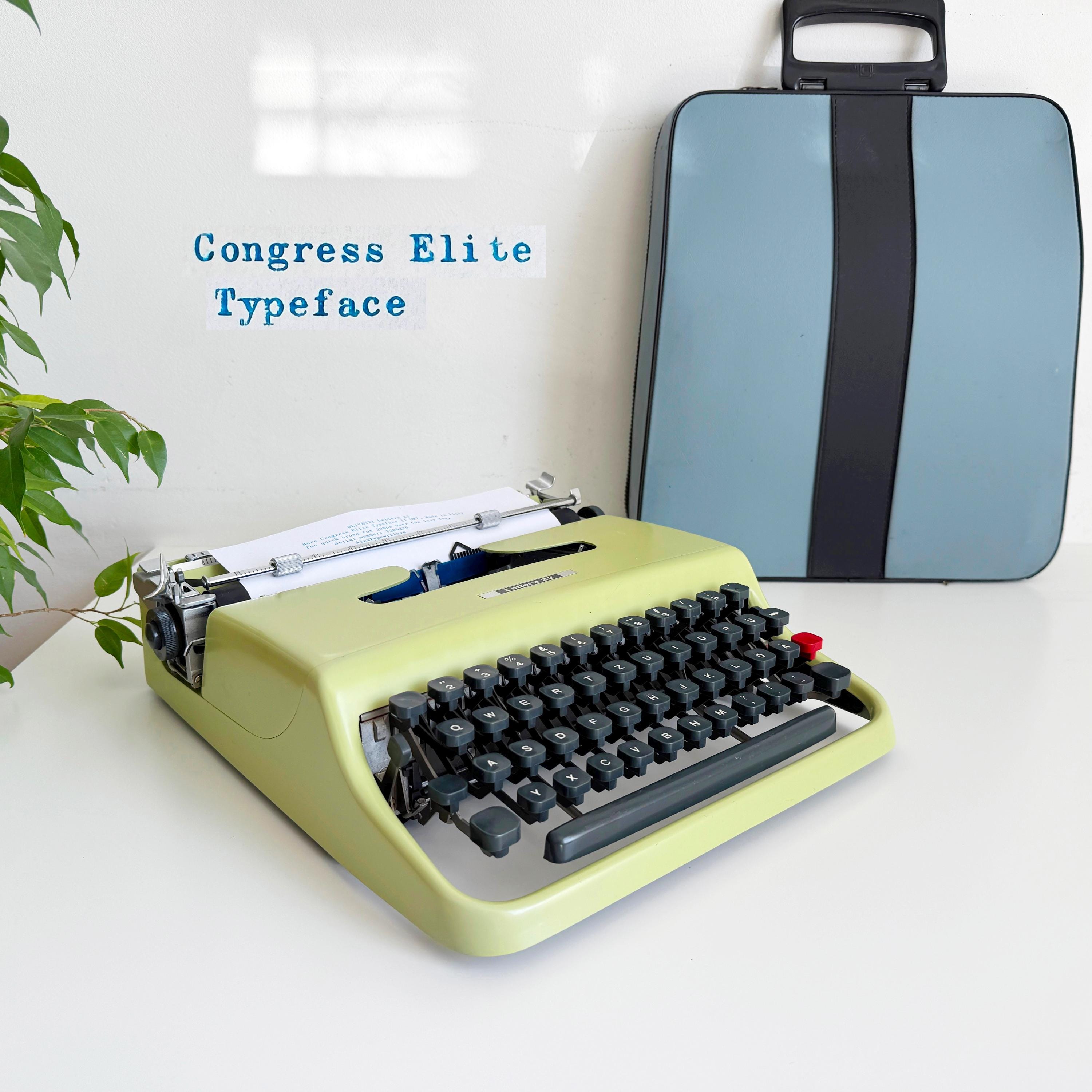 Olivetti Lettera 22 Typewriter Lime Green | Rare Congress Elite