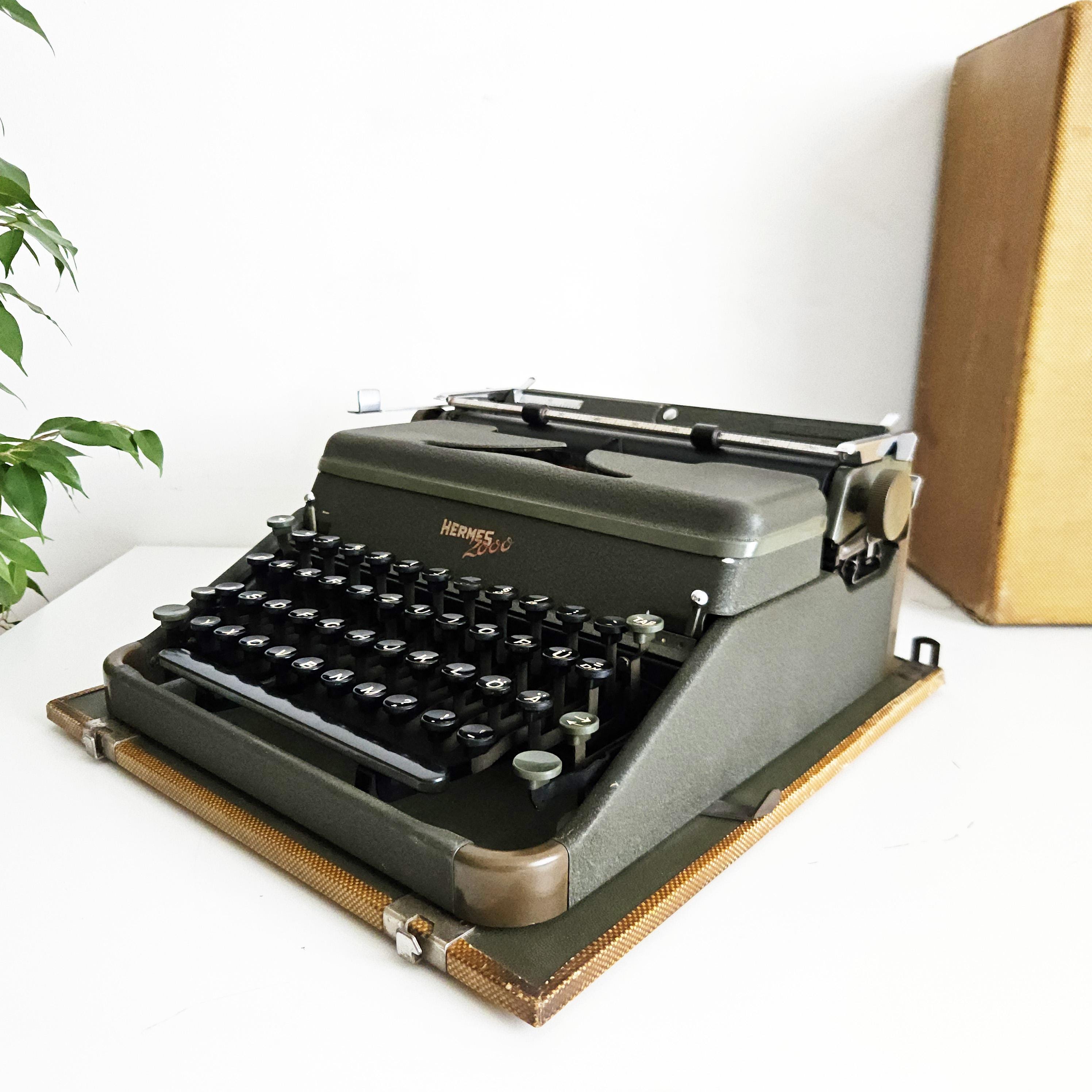 Hermes 2000 Portable Typewriter, Swiss Mid-century Collector's