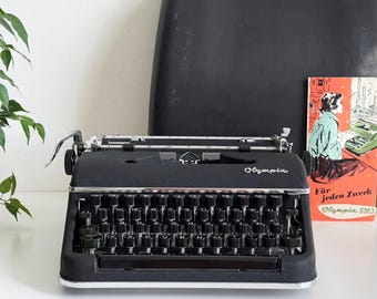 Olympia SM3 Typewriter | 1950s | Rare Original Black | Fully Serviced | Case
