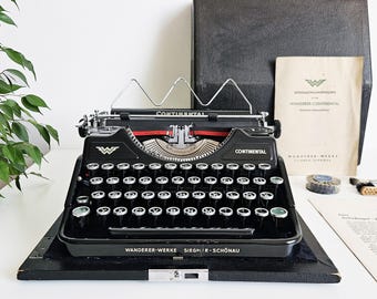 Vintage Continental Wanderer 50 Portable Typewriter, 1930s