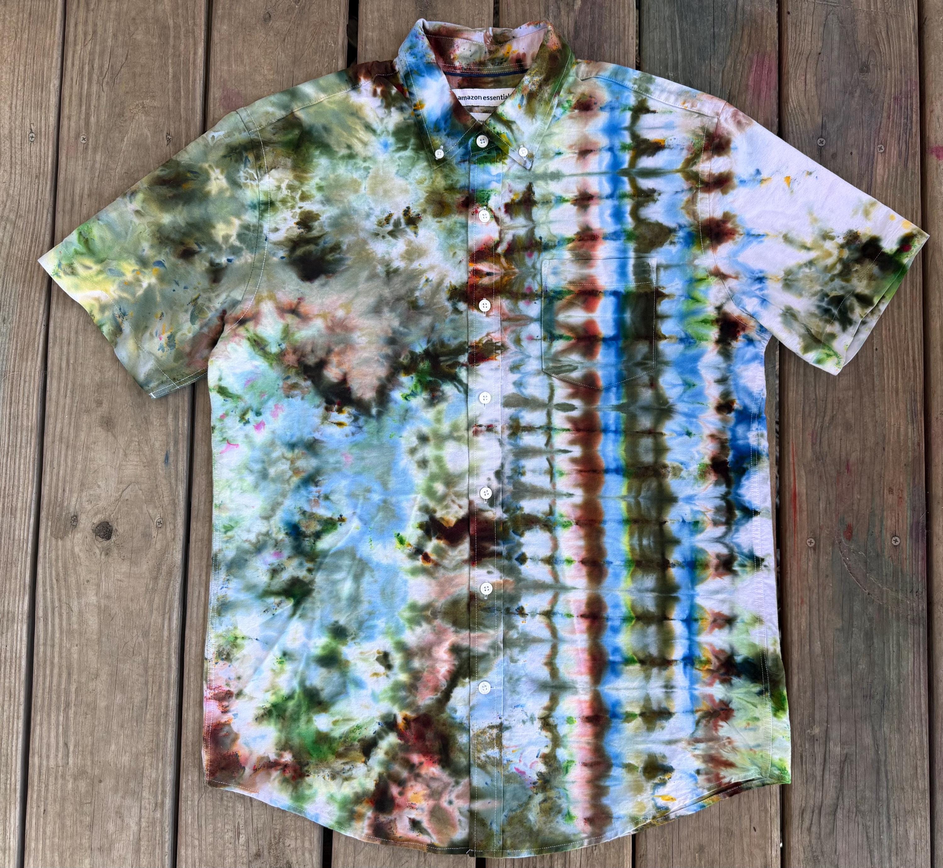 Chemise Vintage Spencers Tye Dye - Taille M, Manches Courtes - Occasion Très Bon état
