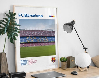FC Barcelona Camp Nou Stadium Print, Football Poster (Digital Download)