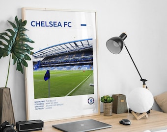 Chelsea FC Stamford Bridge Poster Print, Football Wall Art (Digital Download)