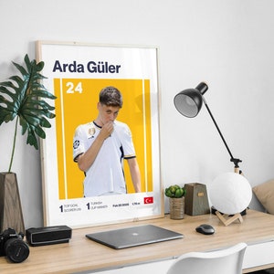 Arda Guler Poster, Real Madrid Wall Decor, Soccer Poster, Football Print