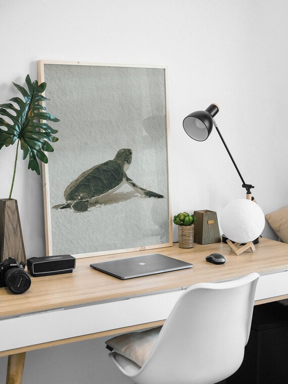 Sea Turtle Art, Beautiful Sea Turtle Poster, Beach House Art, Ocean Decor, Art Mural, Affiche Minimaliste, Digitaldrucke