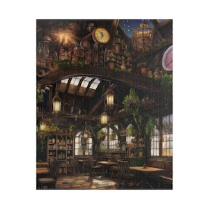 Forest Witch Coffee Shop  (110, 252, 500, 1014-piece);  Unique and Challenging Puzzles