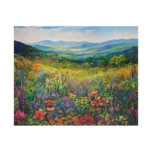 Wildflower Puzzle (110, 252, 500, 1014-piece); Flowers, Landscape, Unique and Challenging Puzzles