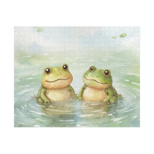 Frogs playing in a puddle (110, 252, 500, 1014-piece); Unique and Challenging Puzzles