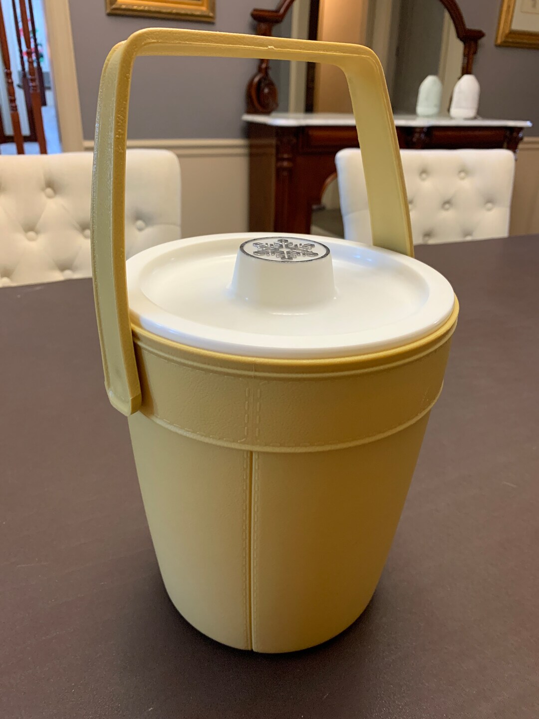 Rubbermaid Ice Bucket Vintage Snowflake on Lid Harvest Gold Color Etsy