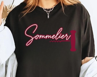 Sommelier TShirt | Wine Lover Graphic Tee | Comfort Colors Shirt for Wine Enthusiasts | Corkscrew Design | Gift for Sommeliers