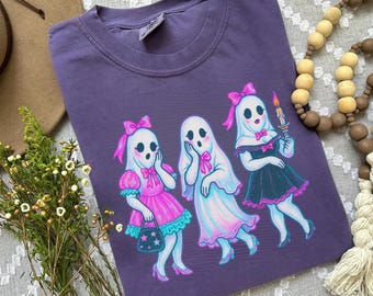 Coquette Ghost Shirt | Cute Ghost Girl T-Shirt | Pastel Halloween Tee | Comfort Colors Spooky Shirt | Girly Ghostcore Aesthetic Top