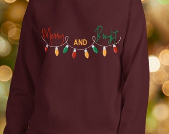 Frohe und helle Sweatshirt, Weihnachten Pullover, Spaß Weihnachten Pullover, Weihnachtsfeier Pullover, Geschenk für sie, hässliche Pullover, Weihnachtspullover