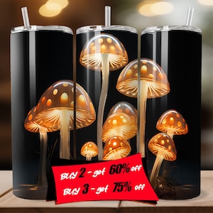 Northern Lights Mushroom, Book 20oz Tumbler Sublimation Design, Straight And Tapered Tumbler Wrap | Instant Digital Download PNG
