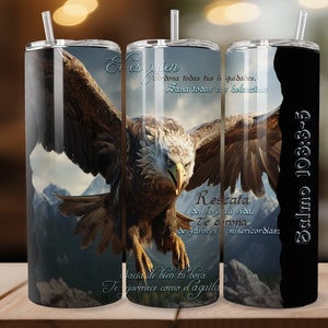 Psalm 103 Christian Tumbler Spanish 20oz Tumbler Sublimation Design, Straight And Tapered Tumbler Wrap | Instant Digital Download PNG