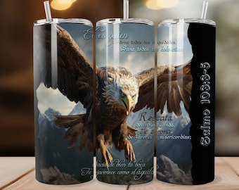 Psalm 103 Christian Tumbler Spanish 20oz Tumbler Sublimation Design, Straight And Tapered Tumbler Wrap | Instant Digital Download PNG