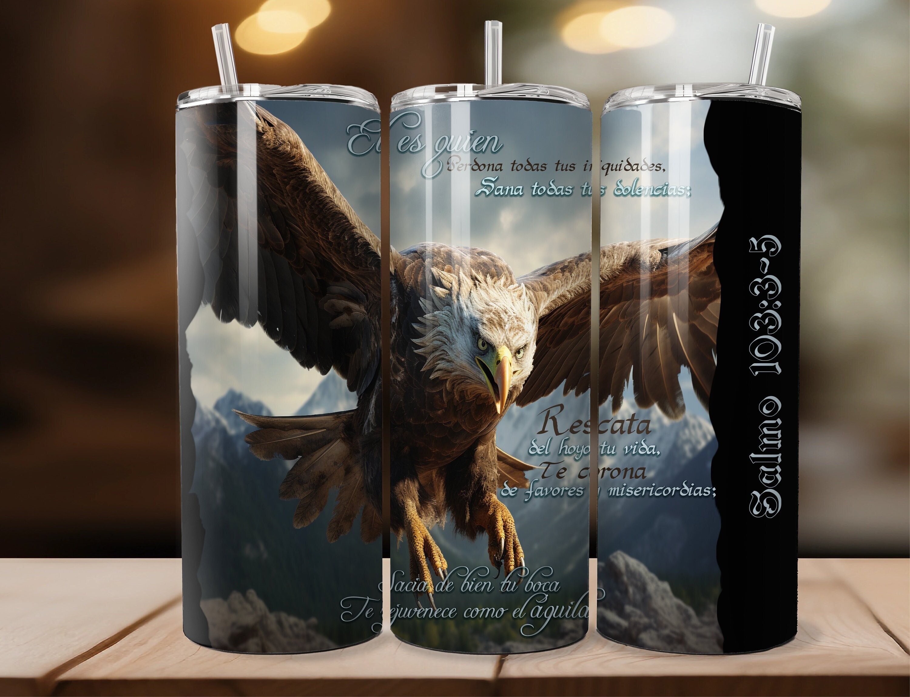 Psalm 103 Christian Tumbler Spanish 20oz Tumbler Sublimation 