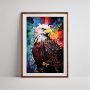 Eagle Alcohol Ink Wall Art, Printable Digital Art, Vintage Art, Digital Print, Decoration For Your Home, Wall Art, Instant Download.