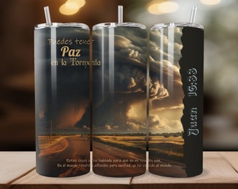 John 16:33 Christian Tumbler Spanish 20oz Tumbler Sublimation Design, Straight And Tapered Tumbler Wrap | Instant Digital Download PNG