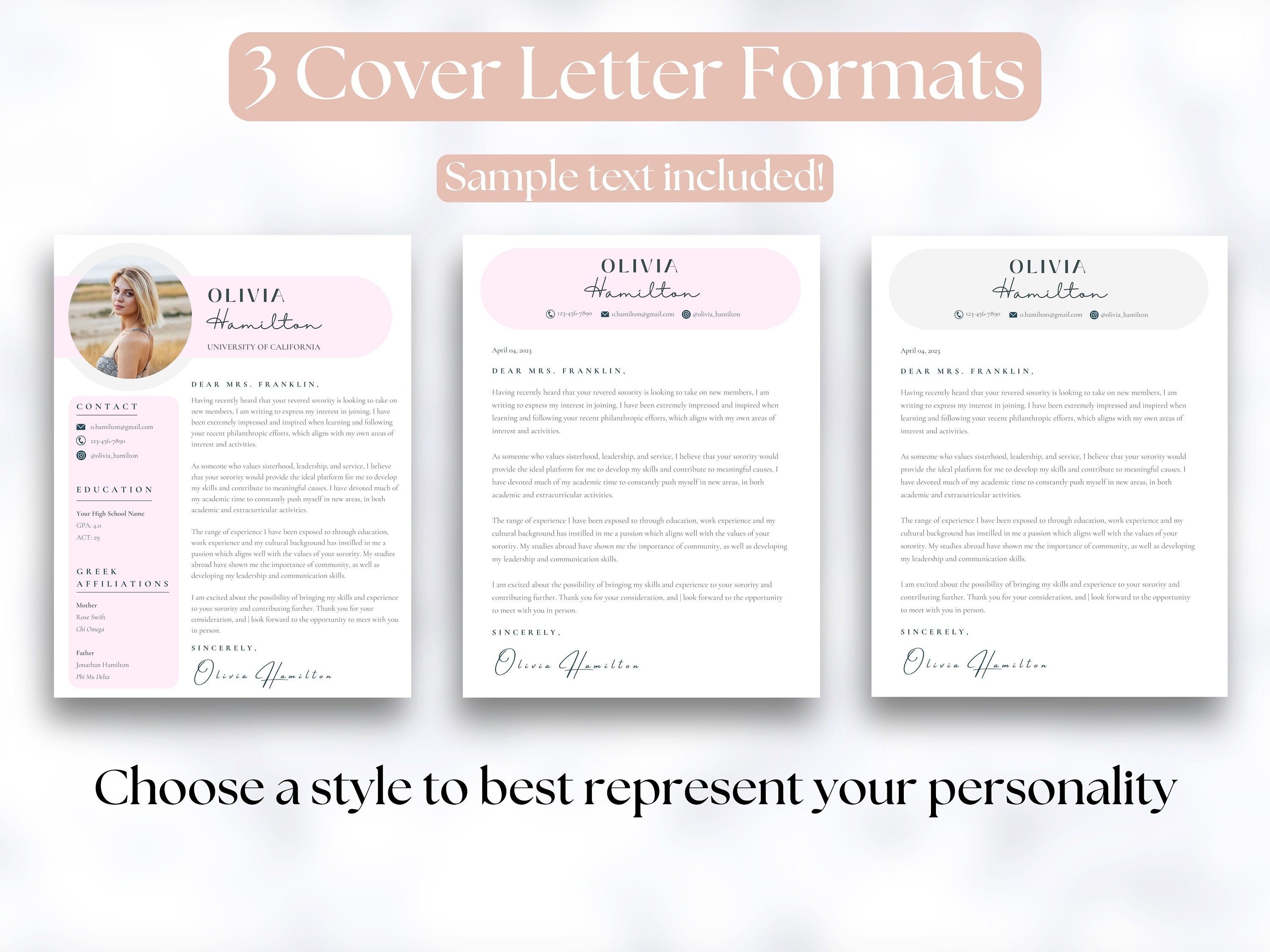 Sorority Resume Template Rush - Il Fullxfull.5257467909 Bp8l 