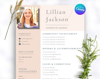 Sorority Resume Template Rush - Il 340x270.5251714147 T95p 