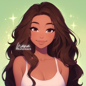 LIMITED Premade Icon for Twitch Streamers and Social Media beautiful illustration of brunette girl digital drawing profile picture download