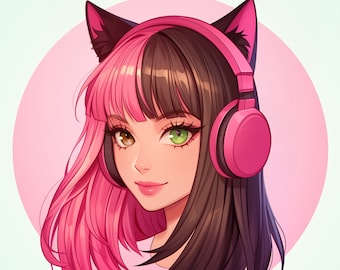 Custom Profil Icon für Twitch Streamer, Charakter Portrait, Illustration für Social Media Logo Twitch Streamer persönliche Auftragsarbeit