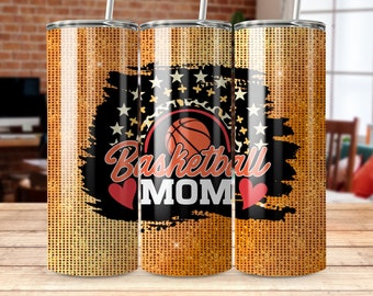 Basketball Mom Tumbler Wrap Sublimation Design Sparkle Background Basketball Mom Tumbler Wrap Sublimation Tumbler Wrap Design Mom Tumbler