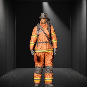 Firefighter with Ax Resin 3d printed Unpainted First Responder Fireman
