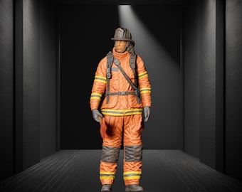 Firefighter With Ax Resin 3d Printed Unpainted First Responder
