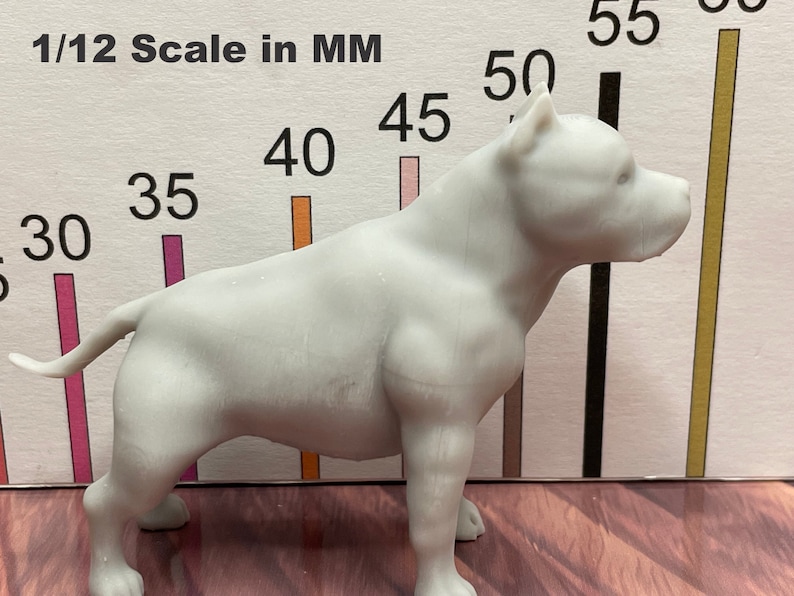 Pit Bull Scale Model Dollhouse Miniature Railroad Model 3D Printed Dog ...