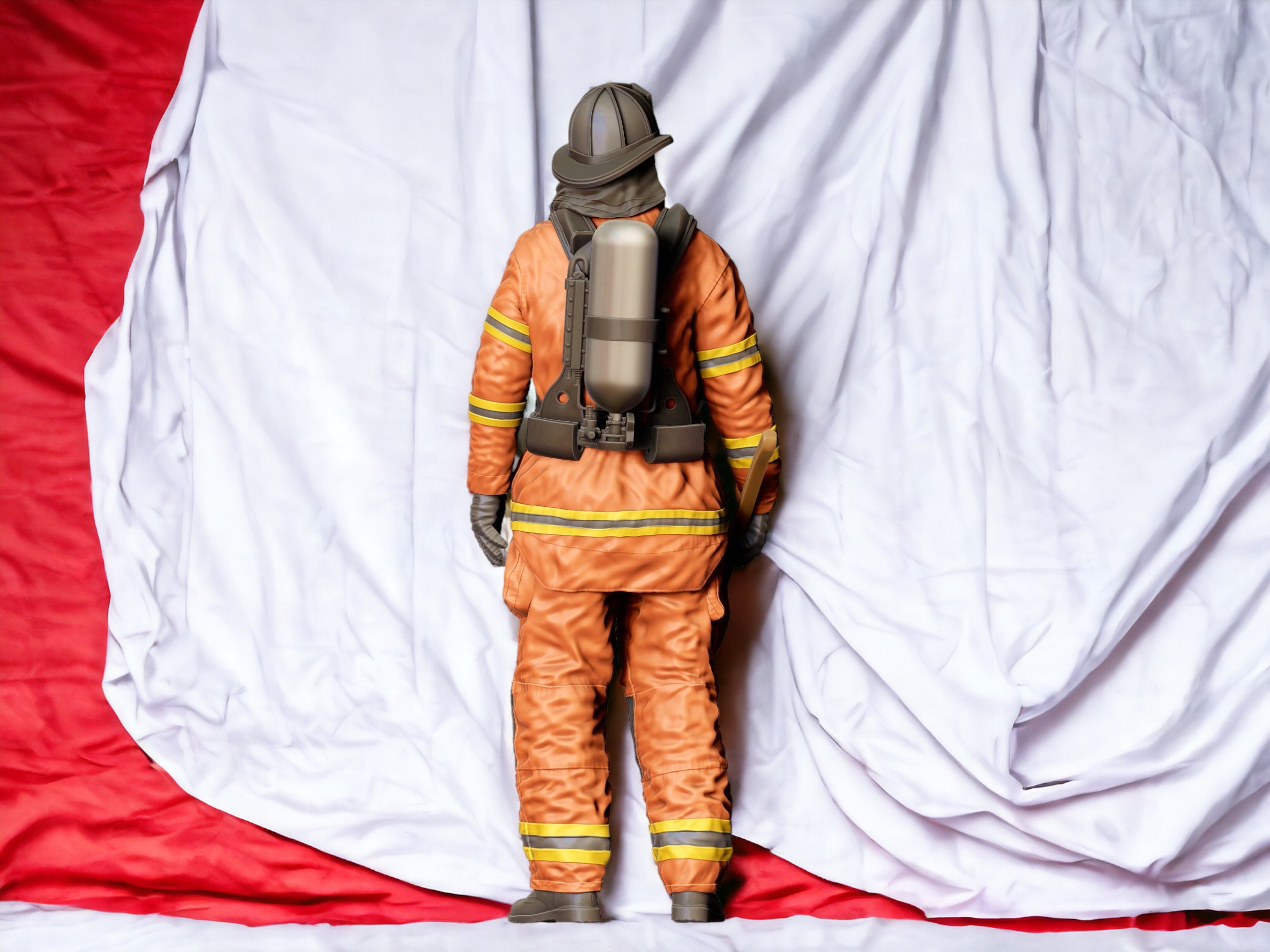 Firefighter With Ax Resin 3d Printed Unpainted First Responder