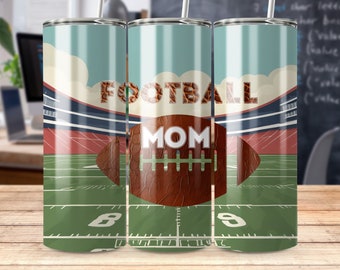 Football Tumbler Wrap Sublimation Design Leather Football Mom Tumbler Wrap Football Mom Tumbler Football Field Stadium Tumbler Mom