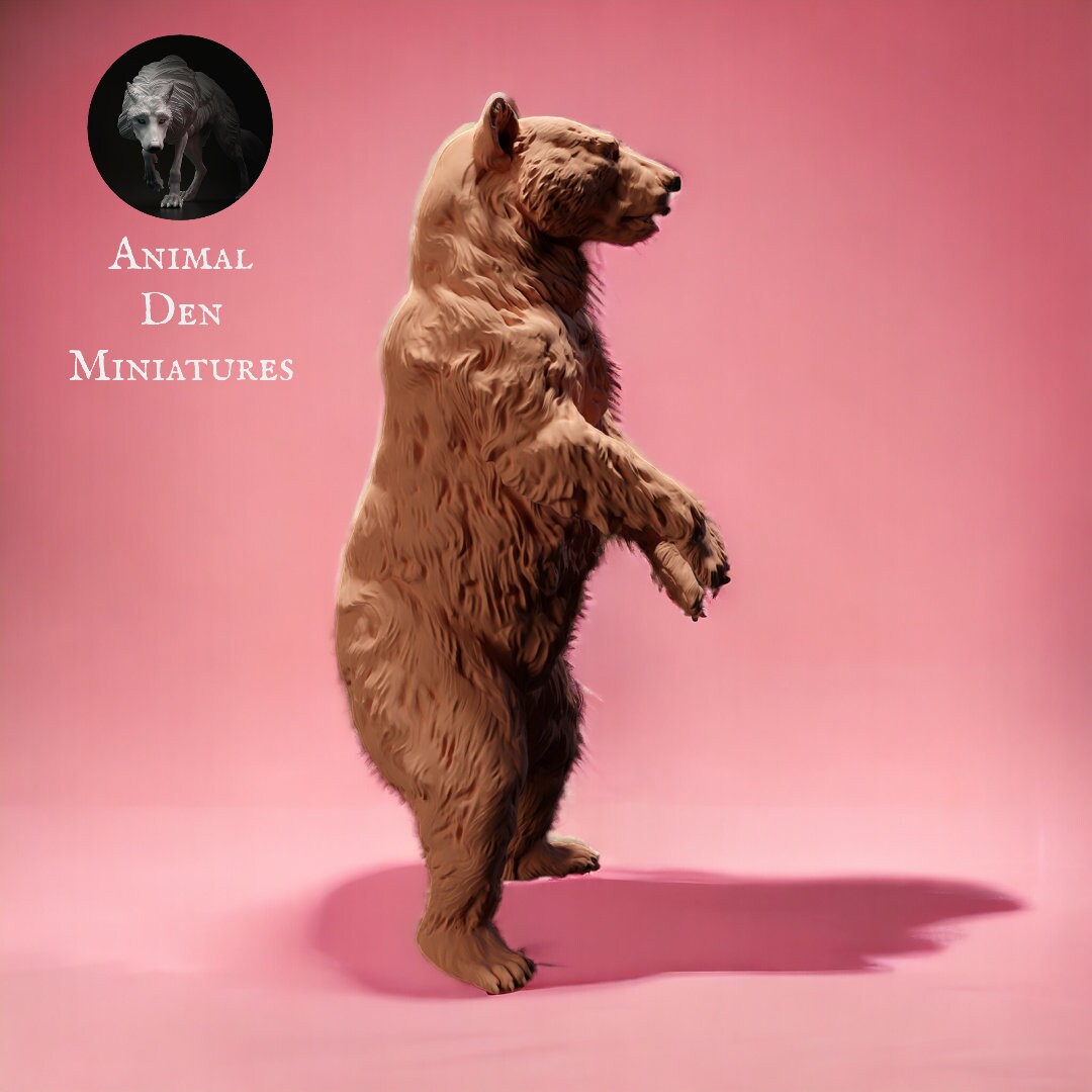 Black Bear Standing Scale Model Dollhouse Miniature Railroad Model 3D