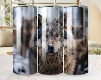 Wolf Tumbler wrap Sublimation Wolf Pack Tumbler Wrap Design 20 oz Skinny Tumbler Sublimation Design Digital Download Forest Animals