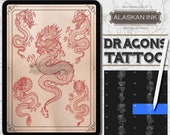 Japanese Dragon Tattoo Brushes for Procreate | 20 Irezumi Stamp Pack | Traditional Tattoo Artist iPad