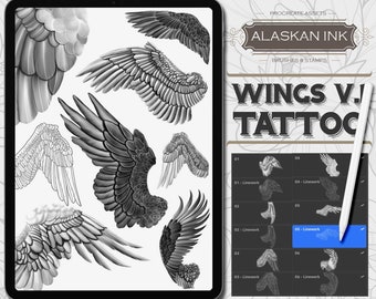 Wings Tattoo Procreate Brushes - Procreate Brushset for iPad