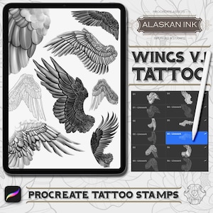 Wings Tattoo Procreate Brushes - Procreate Brushset for iPad