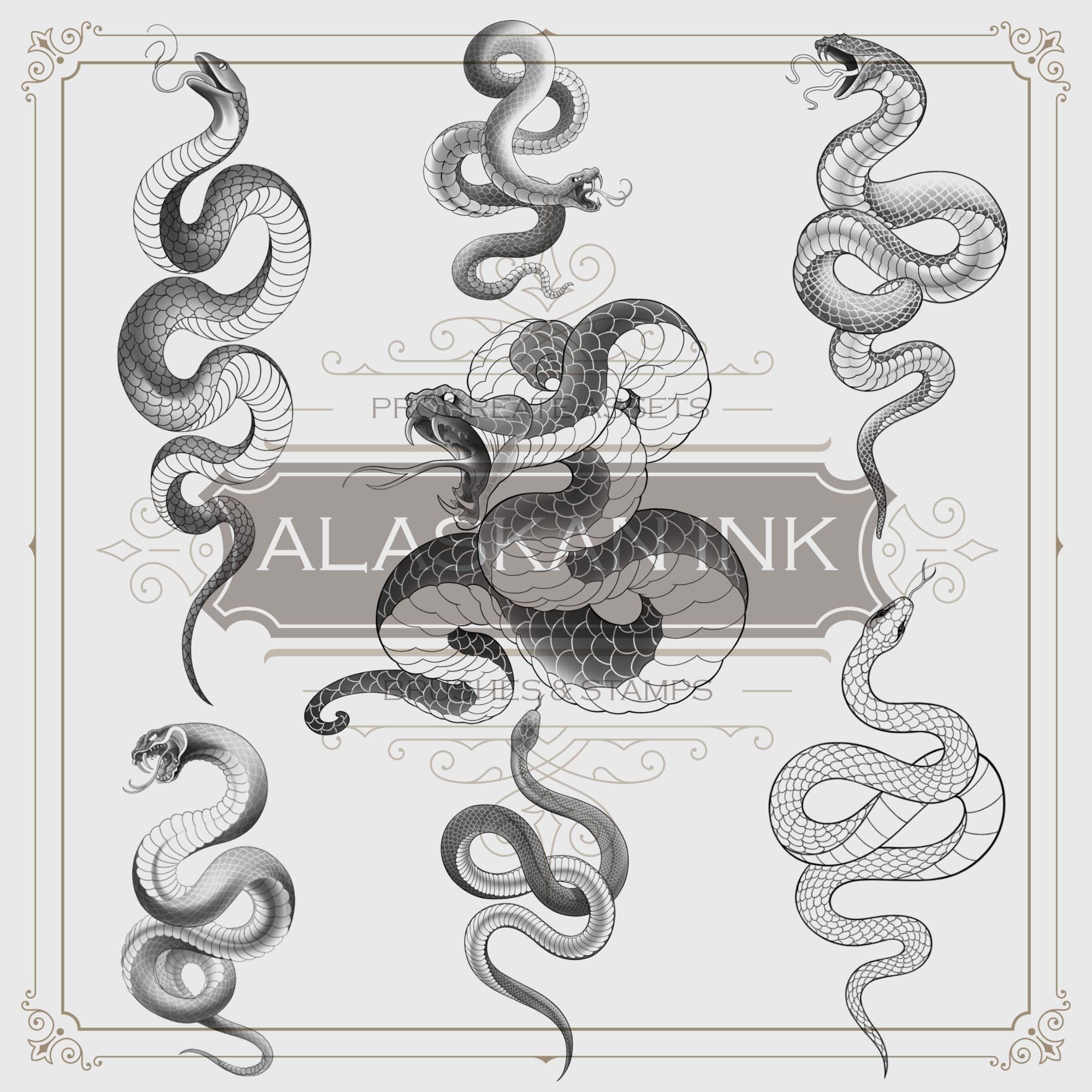 Snakes Procreate Brushes Volume 1 Procreate Brushset for Etsy