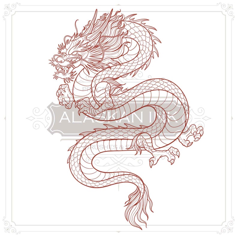 Dragon Procreate Brushes Volume 1 - Procreate Brushset for iPad - Etsy