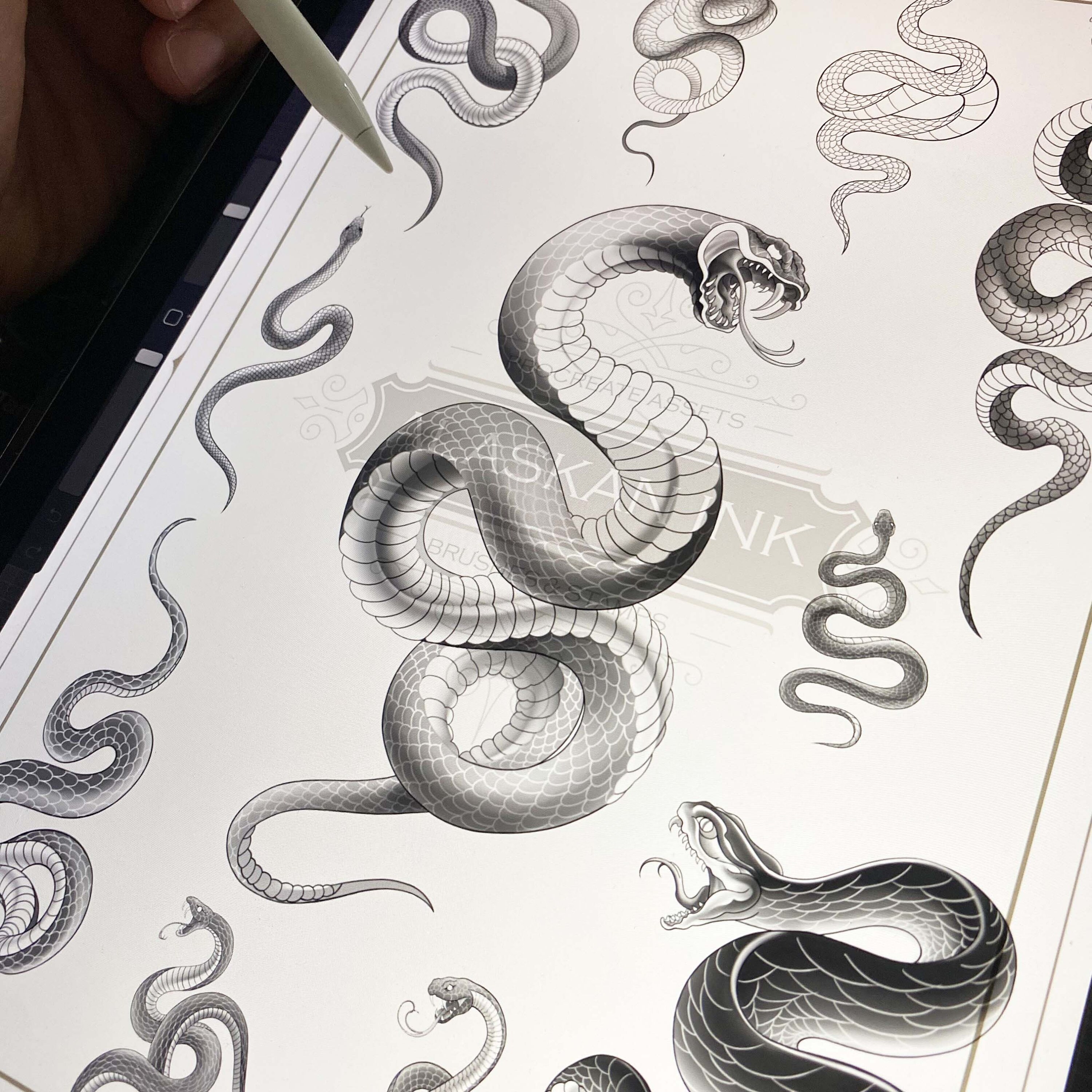 Snakes Procreate Brushes Volume 1 Procreate Brushset for Etsy