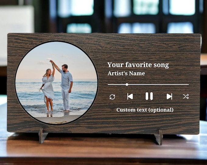 Custom Song Wood Frame, Custom Song Name Gift, Personalized Photo Gift, Christmas Custom Photo Gift, Xmas Gifts for Couple,Photo Gift Custom