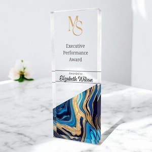 Custom Award Corporate Trophy Award, Company Anniversary Awards Ceremony, Custom Employee Award Plaque with Logo, Thank You Gift