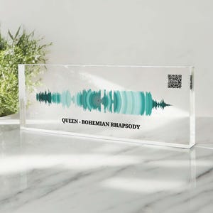 Soundwave Art, Music Plaque, Sound Wave Art, Voice Recording Gift, Song Plaque Custom, with QR Bode, Voice Recording Gift, Music Plaque